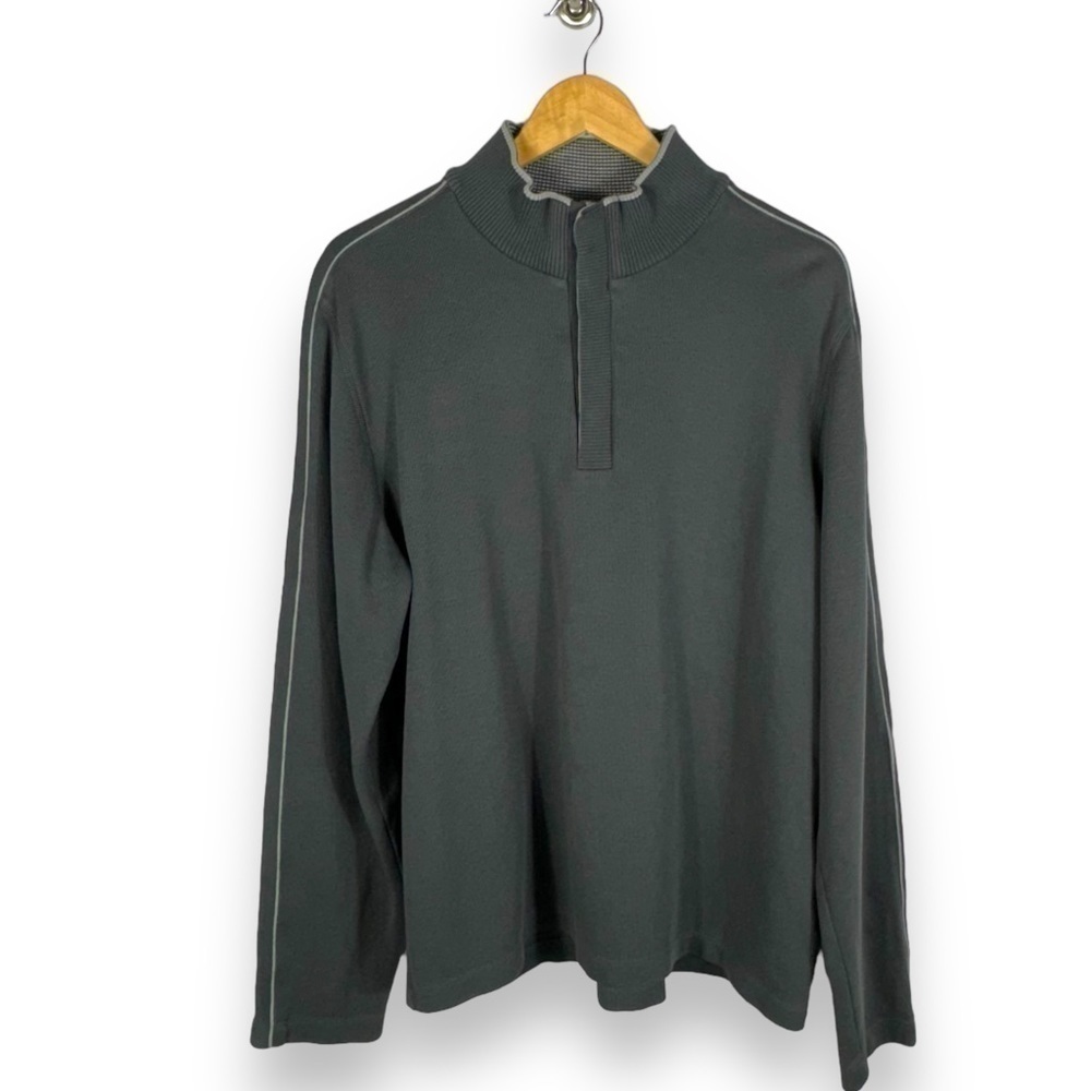 BOSS Hugo Boss Piceno Mock Neck Sweater, Charcoal Grey, Size XL